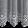 Tkanina firanowa zazdrostka z etaminy z haftem i cyrkoniami - 70 cm - biały 3
