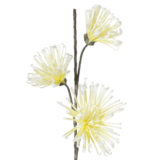 Kwiat dekoracyjny FLORE - dł. 50 cm śr.kwiat 17 cm - żółty