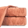 Ręcznik MARI z welurową bordiurą - 70 x 140 cm - pomarańczowy 1