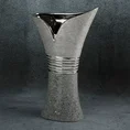 Wazon ceramiczny NELI o łączonych fakturach, nowoczesny - 21 x 10 x 40 cm - srebrny 1