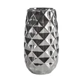 Wazon ceramiczny SHAD z geometrycznymi wytłoczeniami - ∅ 16 x 29 cm - srebrny 1