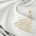 Ręcznik świąteczny EVE bawełniany z haftem z choinką i kryształkami - 70 x 140 cm - biały 6