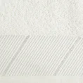 Ręcznik z szenilową bordiurą w błyszczące ukośne paski - 30 x 50 cm - kremowy 2
