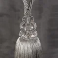 Dekoracyjny sznur do upięć z chwostem i kryształkami - dł. 60 cm - srebrny 3