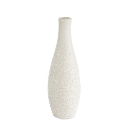 Zdjęcia - Figurka / świecznik Riso Wazon ceramiczny  z efektem rosy 15 x 15 x 45 cm kremowy 