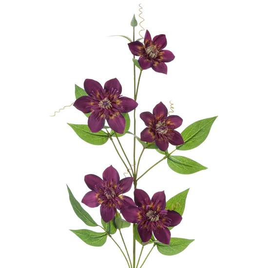 PNĄCZE POWOJNIK sztuczny kwiat dekoracyjny z płatkami z jedwabistej tkaniny - 85 cm - fioletowy