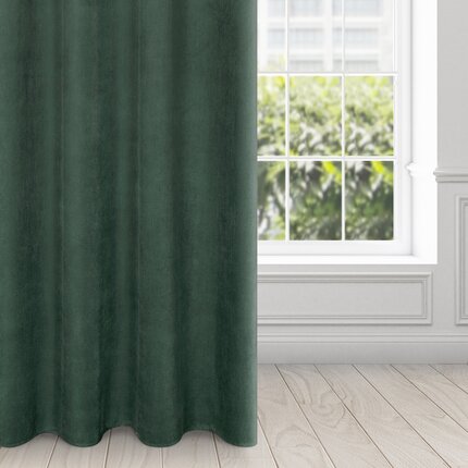 Zasłona MILO welwetowa z drobnym strukturalnym wzorem o gramaturze 200 g/m2 140 x 250 cm zielony przelotki/koła