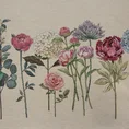 Bieżnik gobelinowy z nadrukiem letnich kwiatów - 50 x 110 cm - naturalny 2