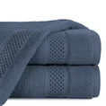 Ręcznik DANNY bawełniany o ryżowej strukturze podkreślony żakardową bordiurą o wypukłym wzorze - 30 x 50 cm - granatowy 1