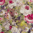 Zasłona z miękkiego welwetu z motywem malowanych pędzlem kwiatów - 140 x 270 cm - beżowy 12