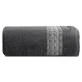 Ręcznik bawełniany  MALIKA 70X140 cm z żakardową bordiurą ze wzorem podkreślonym błyszczącą nicią grafitowy - 70 x 140 cm - grafitowy 3