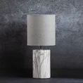 Lampka stołowa ADORA na ceramicznej podstawie z efektem marmuru z abażurem z matowej tkaniny - ∅ 20 x 45 cm - kremowy 1