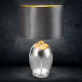 Lampa stołowa KELSI z transparentnego szkła z błyszczącym welwetowym abażurem - ∅ 40 x 70 cm - czarny 1