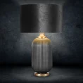 Lampa dekoracyjna REA na pękatej szklanej podstawie z welwetowym abażurem - ∅ 41 x 65 cm - czarny 1