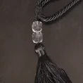 Dekoracyjny sznur do upięć z chwostem i kryształkami - dł. 60 cm - stalowy 3