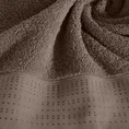 Ręcznik STELLA z bawełny z żakardową bordiurą z drobnymi punkcikami - 50 x 90 cm - brązowy 5
