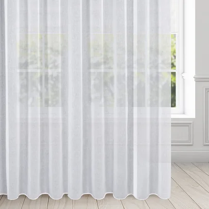 Dekoracja okienna biała z gładkiej etaminy 350x250 cm taśma ARGEA ELLA LINE Dekoracja okienna biała z gładkiej etaminy 350x250 cm taśma ARGEA ELLA LINE - 350 x 250 cm