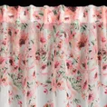 Zasłona OLIWIA z lekkiej etaminy z nadrukiem różowych kwiatów - 140 x 270 cm - biały 6