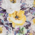 Pościel VELVET zaprojektowana z tkaniny welwetowej z nadrukiem kwiatowym - 220 x 200 cm - żółty 4