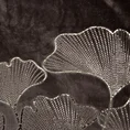 Koc GINKO miękki i miły w dotyku z błyszczącym nadrukiem z motywem liści miłorzębu - 150 x 200 cm - ciemnobeżowy 4