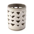 Dekoracyjny świecznik ceramiczny GEO - ∅ 8 x 8 cm - kremowy 1