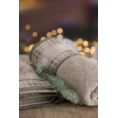 Ręcznik HOLLY 01 świąteczny z żakardową bordiurą  w kratę i haftem z szyszkami - 70 x 140 cm - jasnobeżowy 6