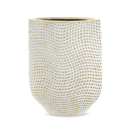 Wazon ceramiczny VERDA z drobnym wytłaczanym wzorem Wazon ceramiczny VERDA z drobnym wytłaczanym wzorem - 17 x 8 x 24 cm