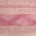 EUROFIRANY CLASSIC Ręcznik SYLWIA 2 z żakardową bordiurą z falującym wzorem - 50 x 90 cm - pudrowy róż 2