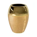 Wazon ceramiczny dekorowany lusterkami w stylu glamour złoty - 14 x 9 x 20 cm - złoty 1