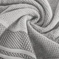 Ręcznik bawełniany SUZANA o ryżowej strukturze z żakardową bordiurą - 70 x 140 cm - srebrny 5