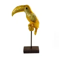 Tukan figurka złota bogato zdobiona, styl orientalny - 23 x 12 x 40 cm - złoty 2