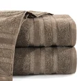 Ręcznik JUDY z bordiurą podkreśloną błyszczącą nicią - 70 x 140 cm - brązowy 1