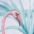 Zasłona VERANO z nadrukiem z różowymi flamingami - 140 x 250 cm - miętowy 6