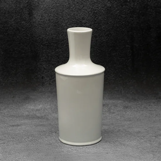 Wazon ceramiczny  SIMONA z perłowym połyskiem - ∅ 12 x 27 cm - perłowy