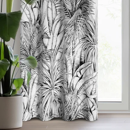 Zasłona gotowa NERINA zaciemniająca z motywem botanicznym Zasłona gotowa NERINA zaciemniająca z motywem botanicznym - 140 x 250 cm