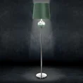 Lampa stojąca MELIKA na podstawie łączącej perłowe szkło i metal z welwetowym abażurem - ∅ 41 x 172 cm - ciemnozielony 1