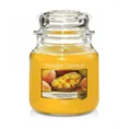 YANKEE CANDLE - Średnia świeca zapachowa w słoiku - Mango & Peach Salsa - ∅ 11 x 13 cm - ceglasty 1