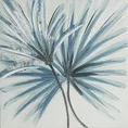 Obraz BLUISH ręcznie malowany na płótnie ze srebrnymi reflaksami - 40 x 40 cm - biały 1