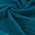 Ręcznik GALA bawełniany z  bordiurą w paski podkreślone błyszczącą nicią - 70 x 140 cm - turkusowy 5