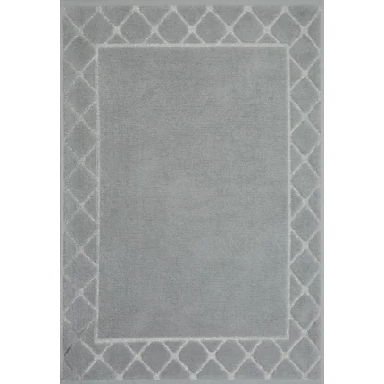 Dywanik łazienkowy MARTHA z bawełny, dobrze chłonący wodę z geometrycznym wzorem wykończony błyszczącą nicią Dywanik łazienkowy MARTHA z bawełny, dobrze chłonący wodę z geometrycznym wzorem wykończony błyszczącą nicią - 50 x 70 cm