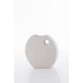 Wazon ceramiczny RISO z efektem rosy - 23 x 6 x 22 cm - kremowy 1