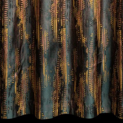 Komplet 2 szt. zasłon EMERALD z nowoczesnym nadrukiem i antycznymi przelotkami Komplet 2 szt. zasłon EMERALD z nowoczesnym nadrukiem i antycznymi przelotkami - 130 x 260 cm