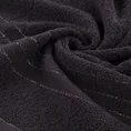Ręcznik GALA bawełniany z  bordiurą w paski podkreślone błyszczącą nicią - 50 x 90 cm - czarny 5