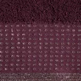 Ręcznik z bordiurą podkreśloną groszkami z błyszczącą lureksową nicią - 70 x 140 cm - bordowy 2