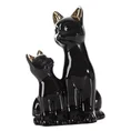 Koty figurka dekoracyjna ceramiczna czarno-złota - 15 x 11 x 22 cm - czarny 2