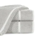 EUROFIRANY PREMIUM Ręcznik CALEB z bawełny frotte o strukturze drobnej krateczki - 50 x 90 cm - jasnoszary 1