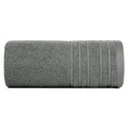 Ręcznik z welurową bordiurą przetykaną błyszczącą nicią - 70 x 140 cm - stalowy 3