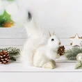 Figurka świąteczna Wiewiórka trzymająca szyszkę z akcentami złota - 15 x 6 x 14 cm - biały 1