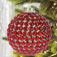 Bombka szklana dekorowana czerwonymi kryształami - ∅ 10 cm - bordowy 1