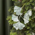 Gałązka świąteczna z liśćmi miłorzębu obsypana srebrnym brokatem - 20 cm - srebrny 1